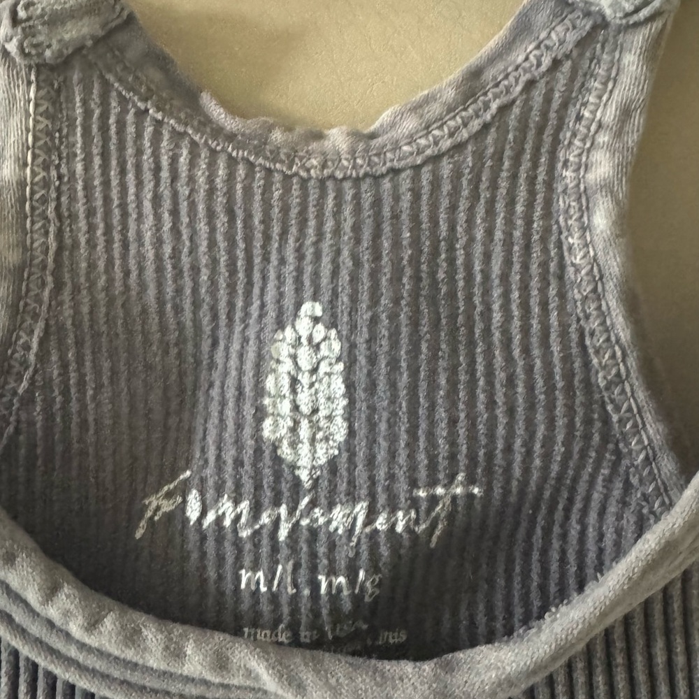 Free People Gray Ribbed Tank size M/L